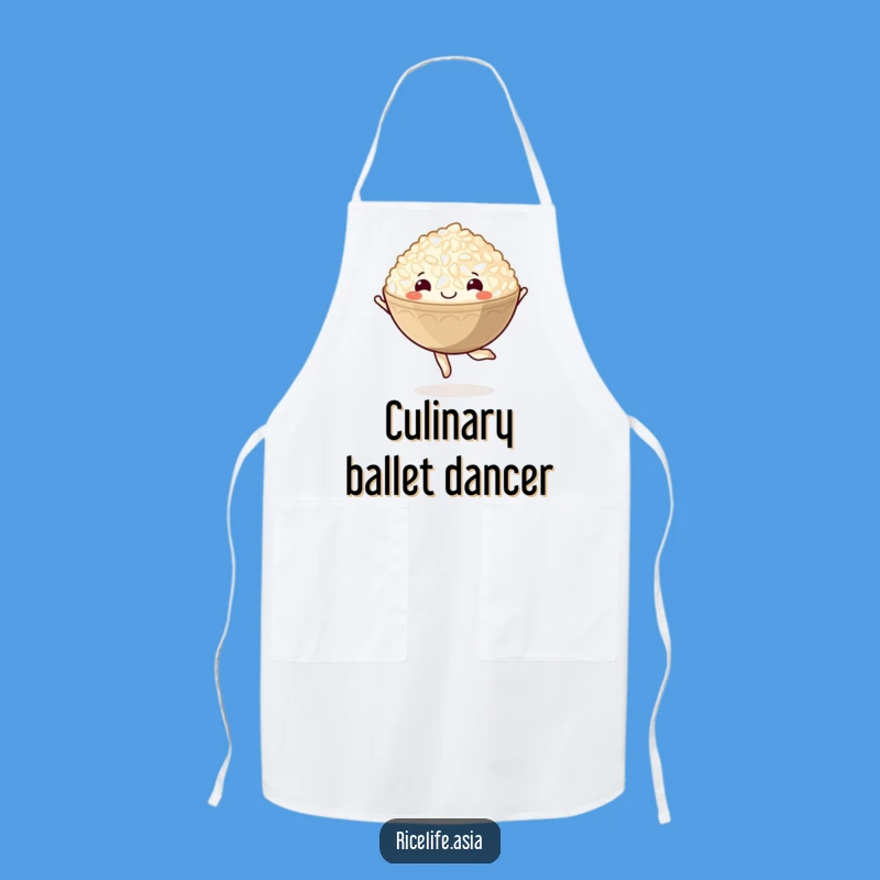 Funny Rice Bowl Pirouette Apron: Delightful Kitchen Wear, Perfect Chef Gift