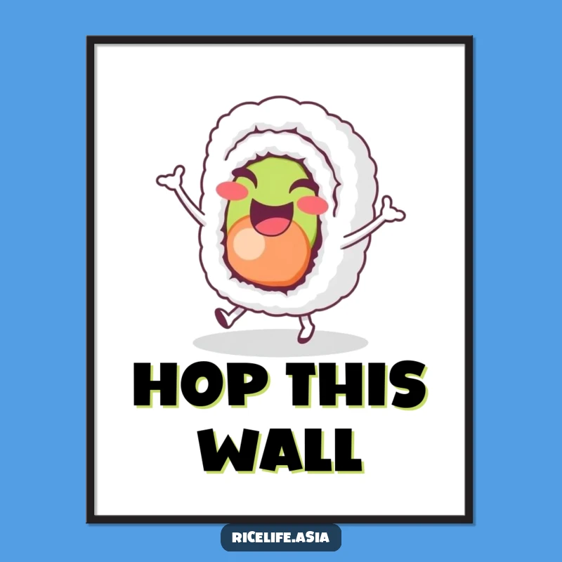 Funny Sushi Hop Digital Print: Instant Joy for Your Walls!