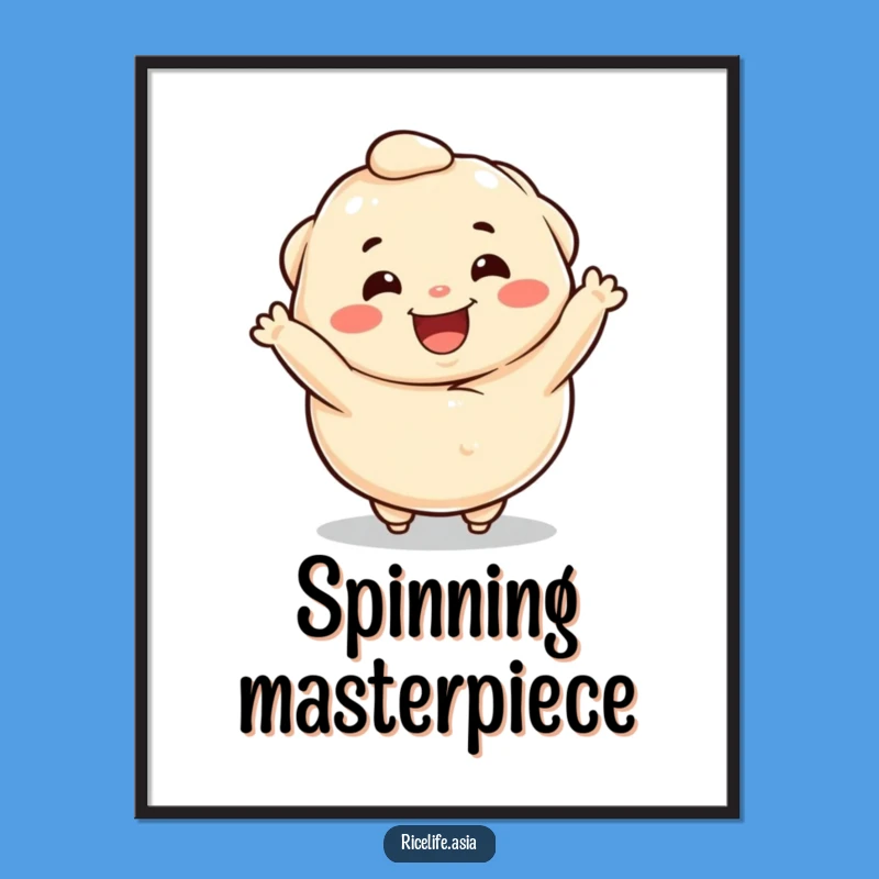 Funny Dumpling Spin Digital Art: Instant Happy Character Decor