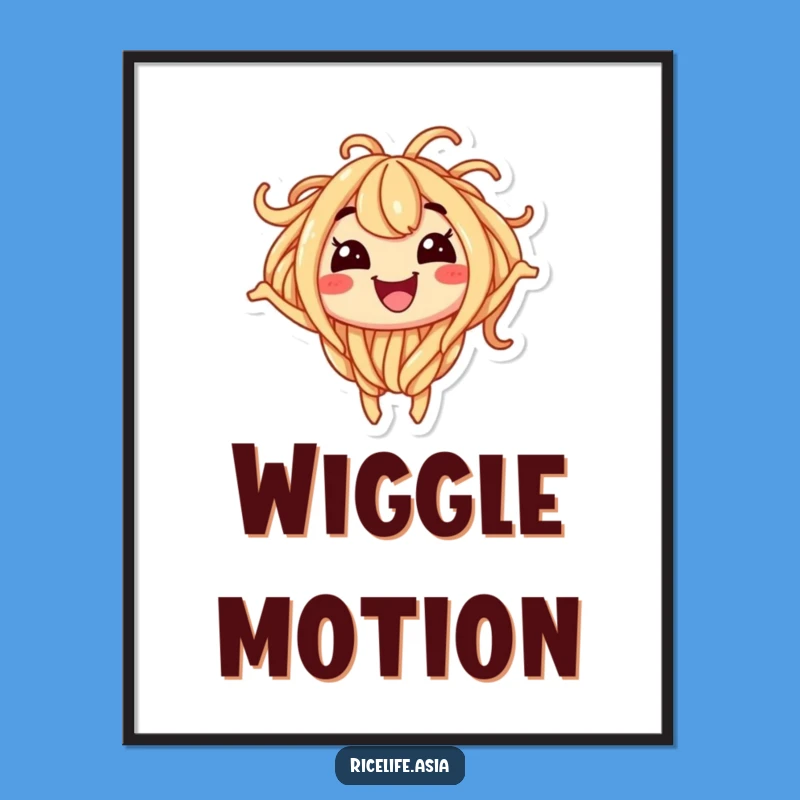 Funny Noodle Wiggle Digital Art: Instant Excited Character Decor