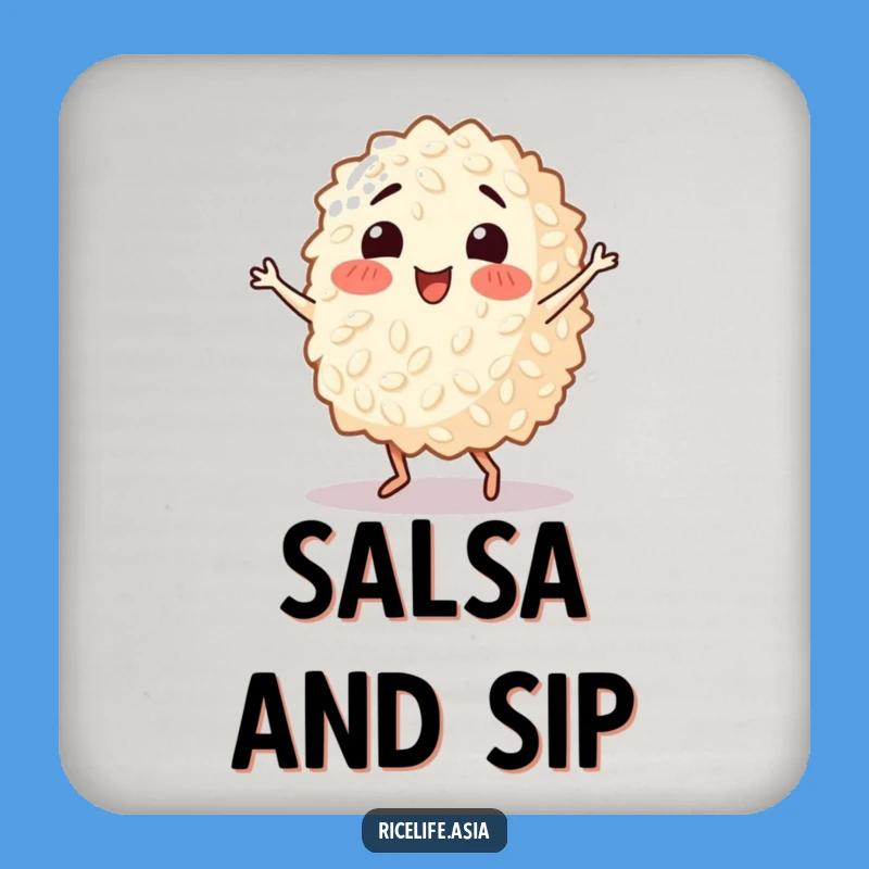 Funny Dancing Rice Grain Coaster - Protect Surfaces with Playful Rhythm