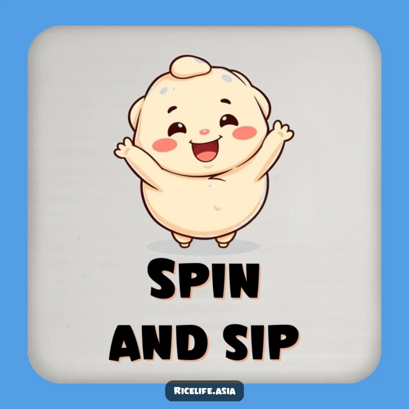 Funny Dumpling Spin Coaster: Protect Surfaces with Happy Character Charm