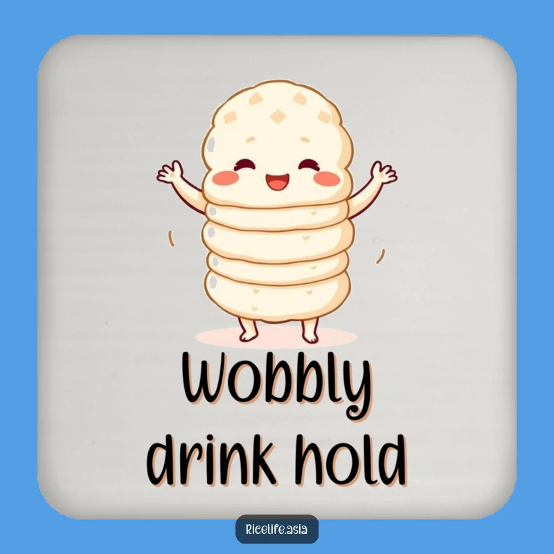 Funny Wobbly Dance Rice Cake Coaster: Protect Surfaces with Fun