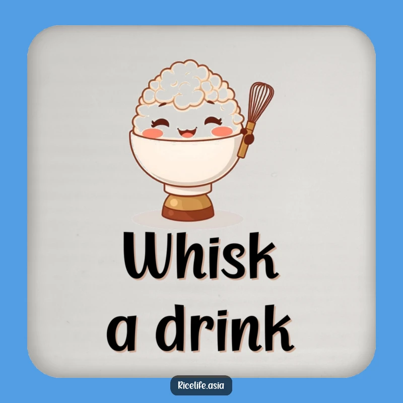 Funny Rice Bowl Whisk Coaster: Protect Surfaces with Humor!