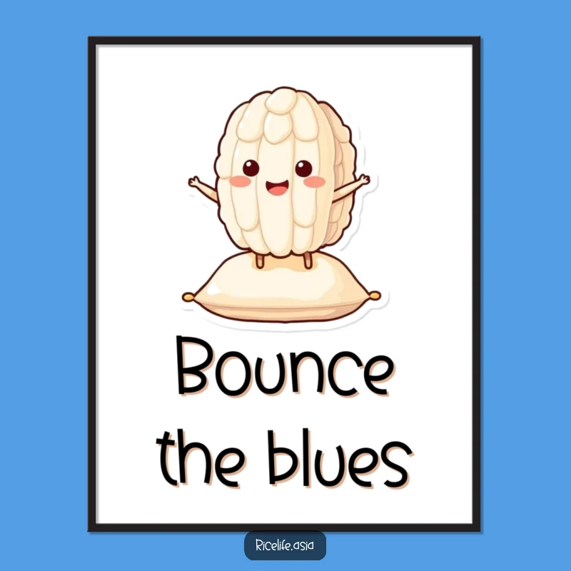 Funny Bouncing Rice Poster: Decorate with Delightful Humor!