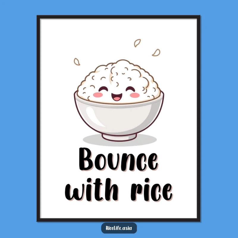 Funny Bouncing Rice Bowl Poster: Add Playful Art to Your Walls