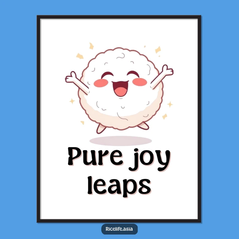 Funny Leaping Rice Ball Poster - Joyful Wall Art for Happy Spaces