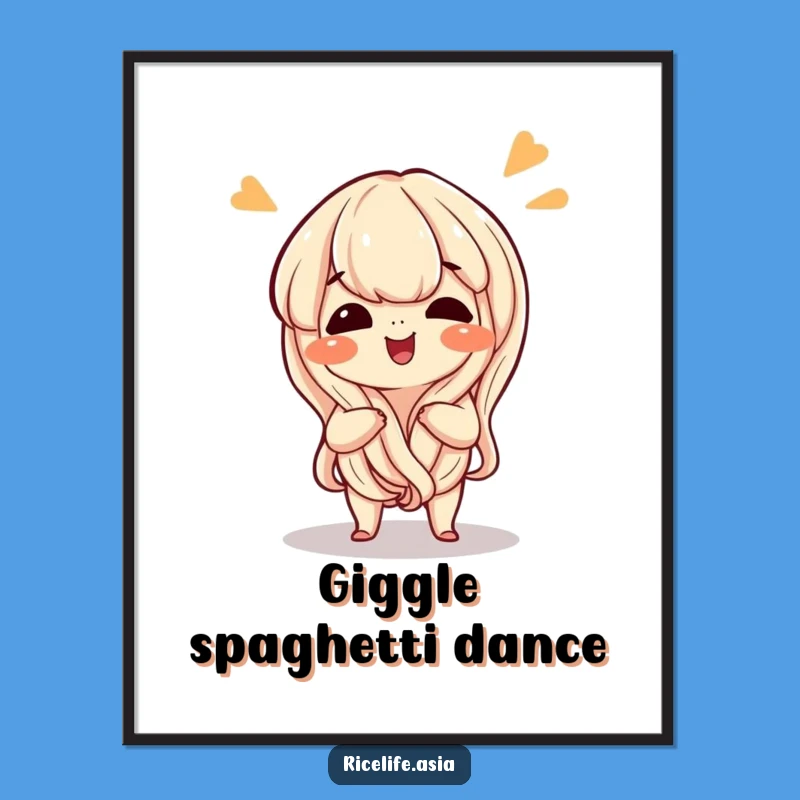 Funny Giggling Noodle Poster: Playful Wiggle Art Print, Hilarious Home Decor