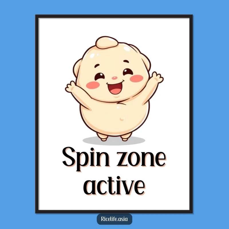 Funny Dumpling Spin Poster: Brighten Your Walls with Happy Character Art
