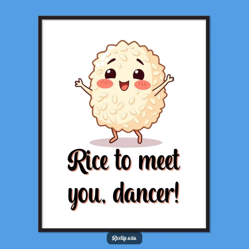 Free Printable Wall Art: Dancing Rice - Quirky Foodie Downloadable Decor