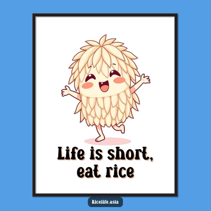 Free Printable Wall Art: Funny Dancing Rice Grain, Quirky Downloadable Decor!