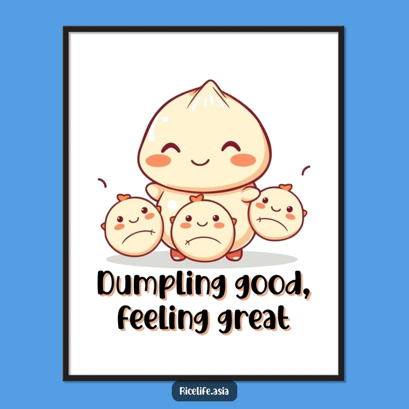 Free Printable Wall Art: Juggling Dumpling - Whimsical Foodie Downloadable Decor