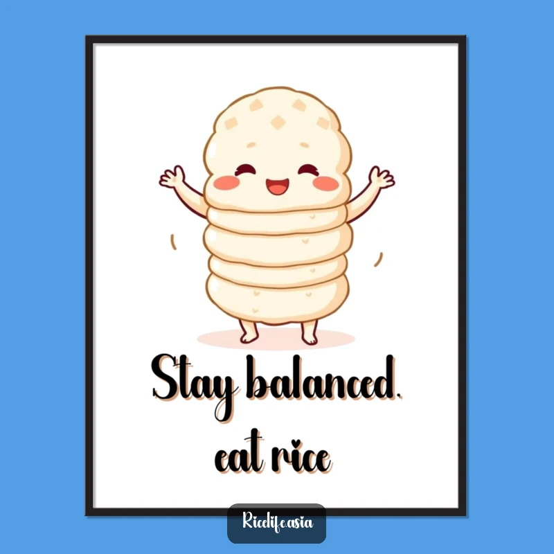 Free Printable Wall Art: Wobbly Rice Cakes Dance, Quirky Downloadable Decor!