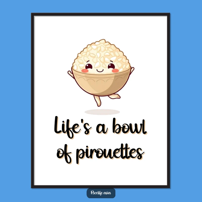 Funny Free Printable Rice Art: Happy Pirouette Downloadable Wall Decor for Kitchens!