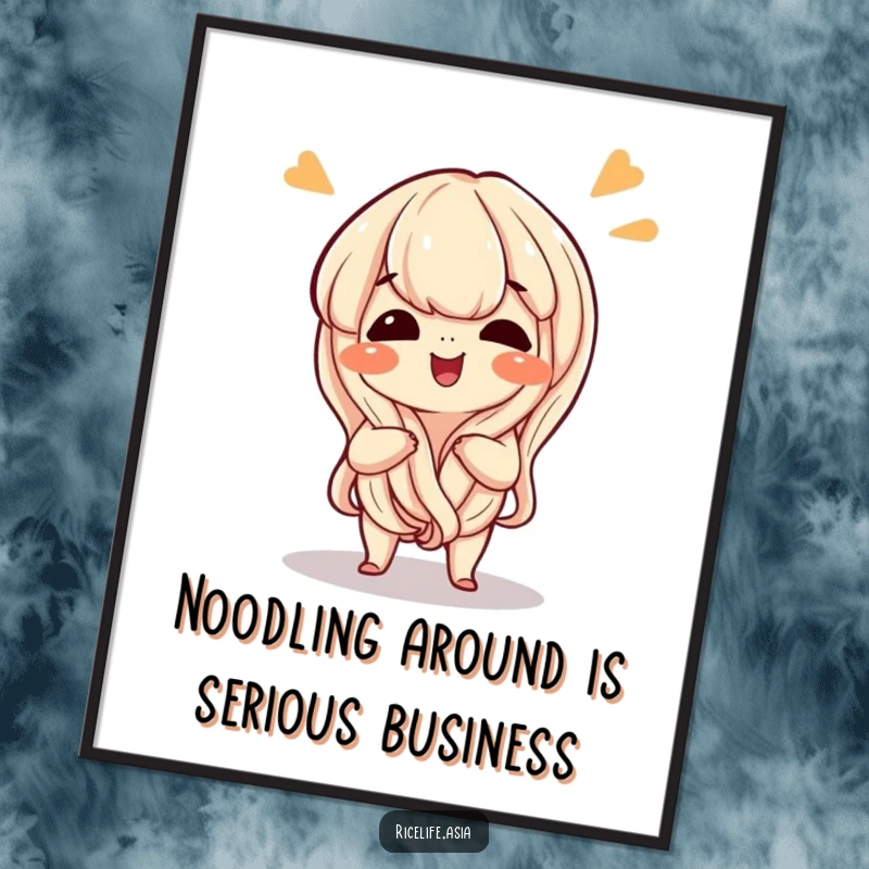 Funny Free Printable Wall Art: A giggling noodle doing a playful wiggle, adding quirky charm. Hilarious downloadable decor.