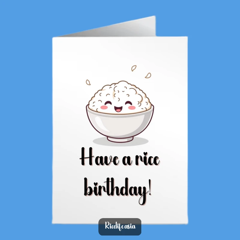 Free Printable Birthday Card: Bouncing Rice Bowl Fun, Download & Print for Laughs!