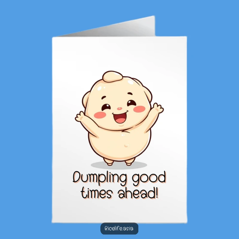 Free Printable Happy Birthday Dumpling Card: Funny Spinning Foodie Gift, Downloadable & Print at Home