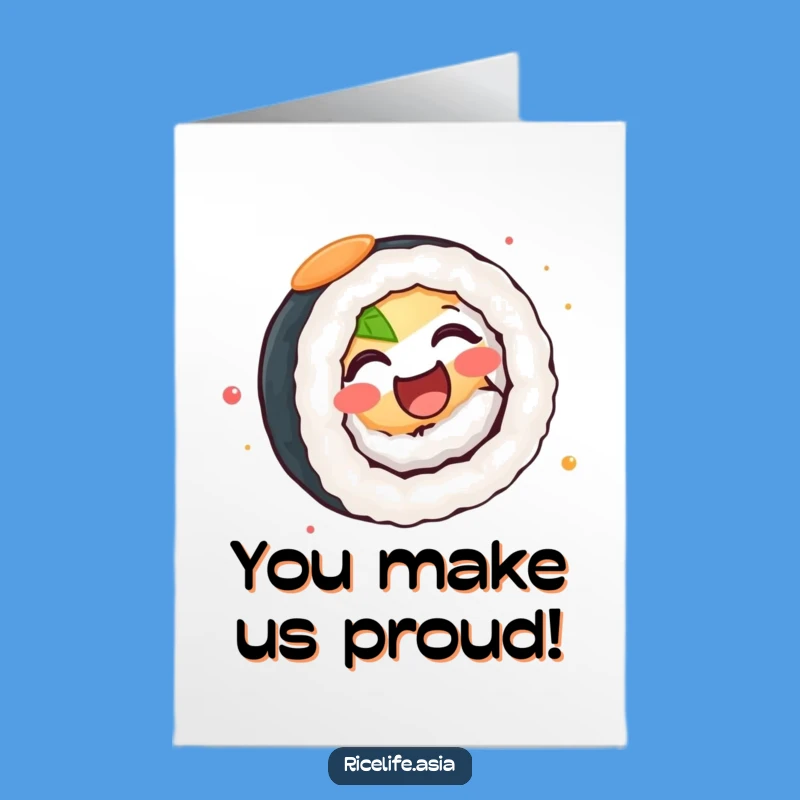 Free Printable Congrats Card: Spinning Sushi Roll, Celebrate with Delicious Fun!