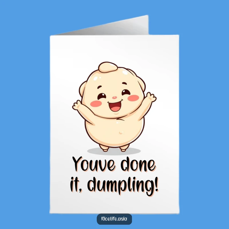 Free Printable Congratulations Dumpling Card: Funny Spinning Foodie Celebration, Downloadable & Print at Home