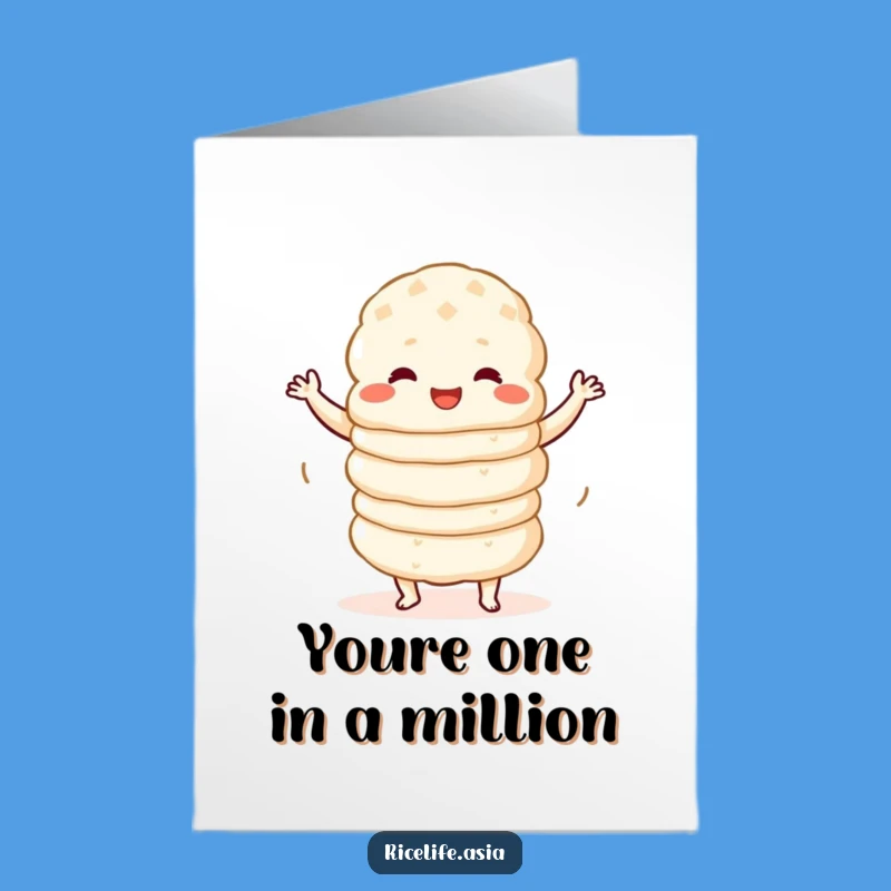Free Printable Thank You Card: Wobbly Rice Cakes Dance, Thanks with a Smile!