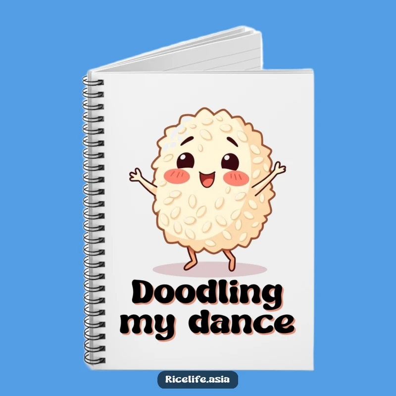 Funny Dancing Rice Grain Notebook - Jot Down Ideas with Rhythmic Flair
