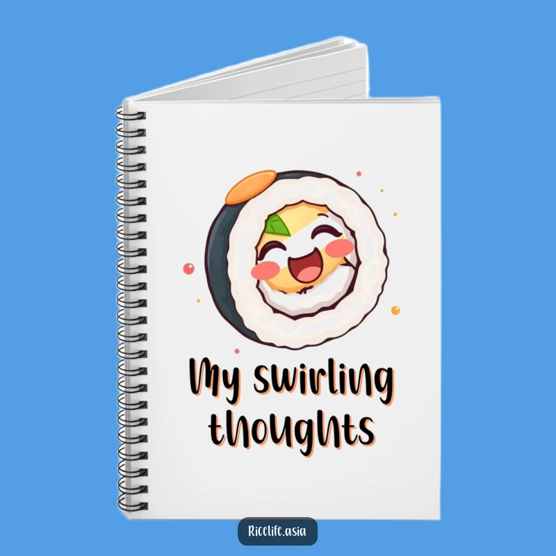 Funny Spinning Sushi Roll Notebook: Jot Ideas with Joyful Energy