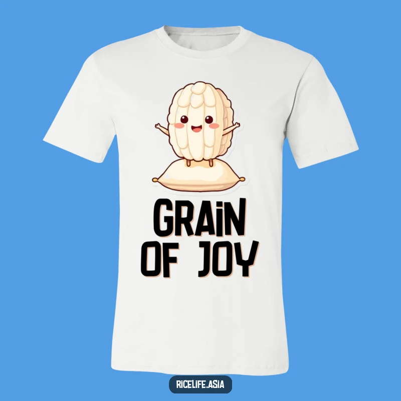 Funny Bouncing Rice Character T-Shirt: Wear Happy Vibes!