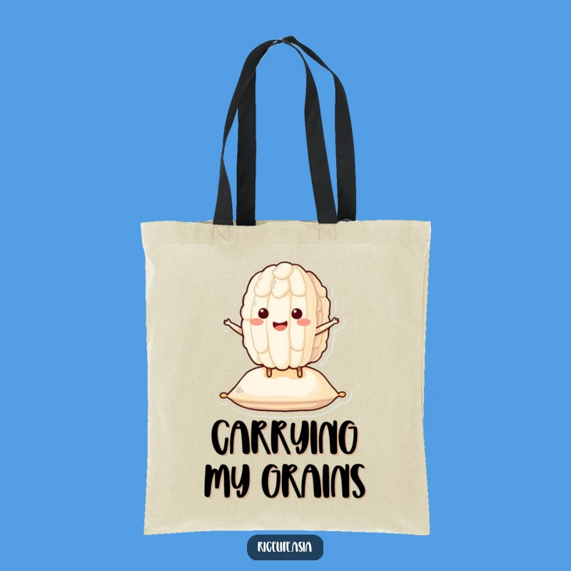 Funny Bouncing Rice Tote Bag: Carry Your Joy Everywhere!