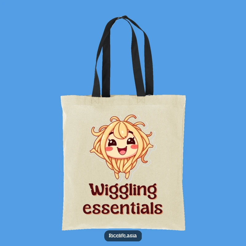 Funny Noodle Wiggle Tote Bag: Carry Your Essentials with a Smiling Character